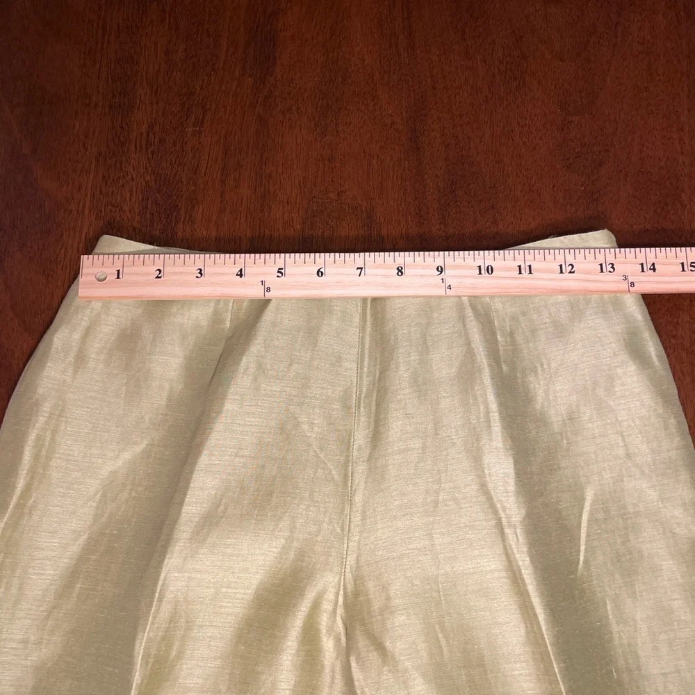 Sigrid Olsen Chartreuse Silk Linen Pantsuit Set Extra Small/4P Pristine 🌴 ✨✨ - Picture 11 of 16
